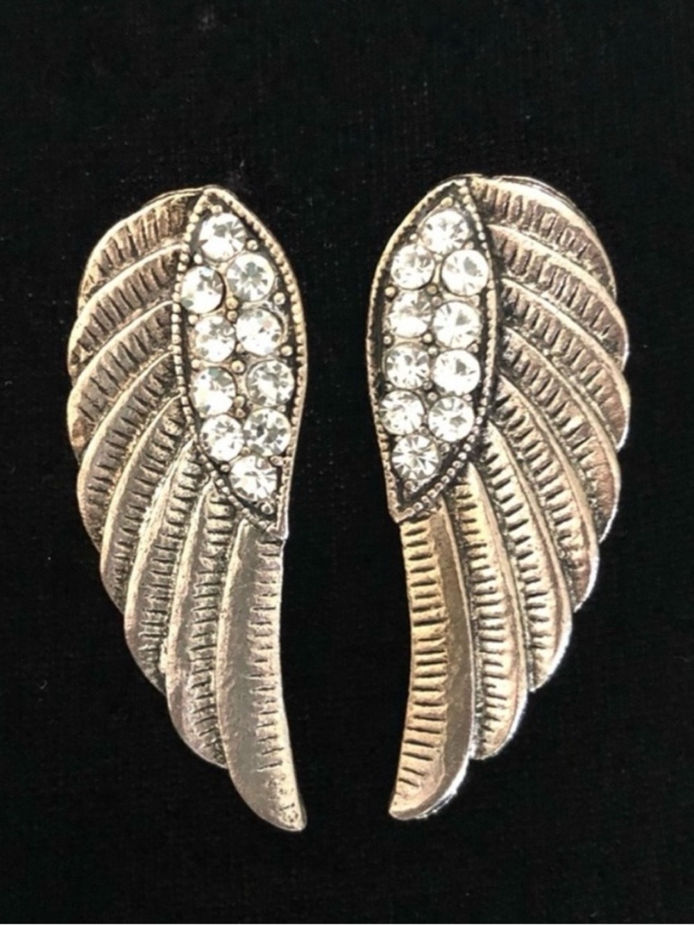 BNWT Silver Wing Crystal Stud Earrings - Women Jewelry